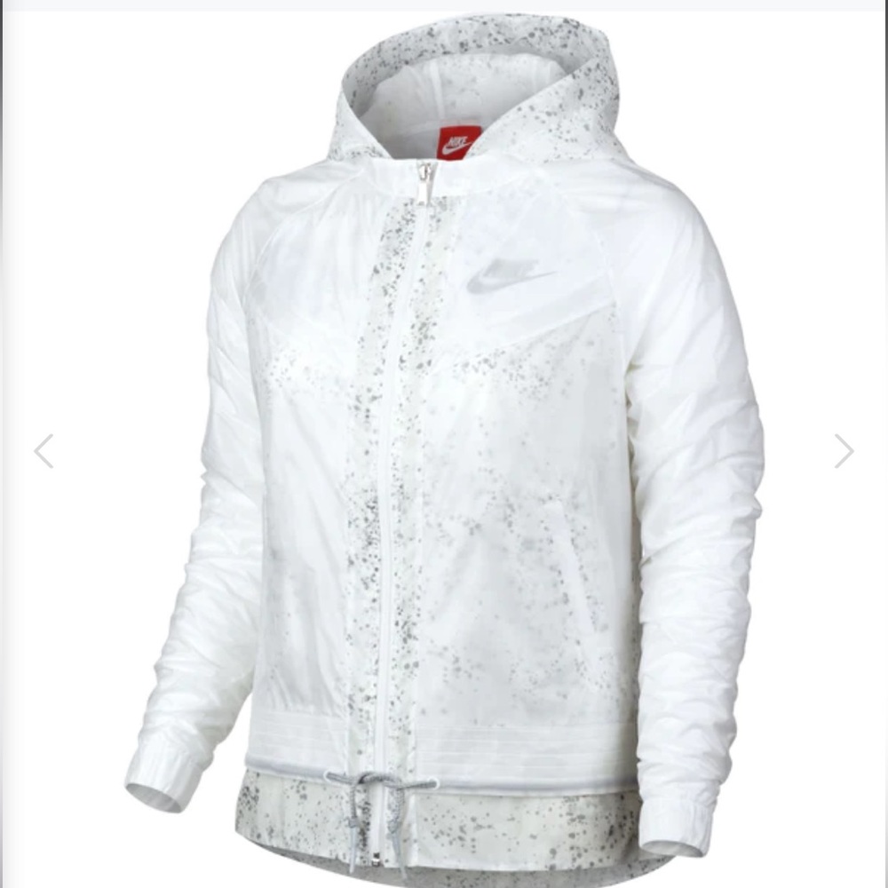 Nike Windrunner Splatter Women's Running Jacket White Windbreaker Size XS